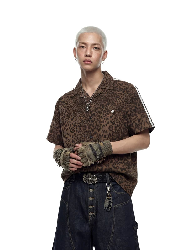 Leopard Print Cuban Collar Shirt 2