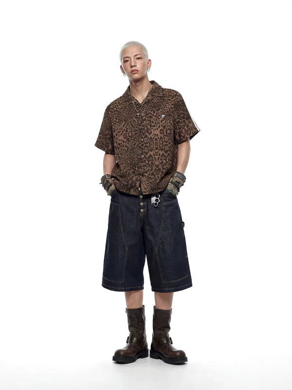 Leopard Print Cuban Collar Shirt 4
