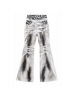Leopard Print Double Waistband Flared Pants 5