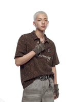 Leopard Print Embroidered Collared Shirt 1