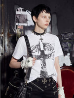 Leopard Print Graphic Henley T-Shirt 1