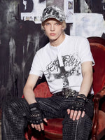 Leopard Print Graphic Henley T-Shirt 3