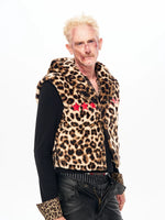 Leopard Print Hooded Faux Fur Vest 2