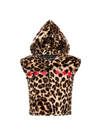 Leopard Print Hooded Faux Fur Vest 5