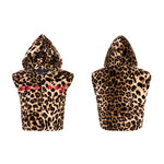 6126507486515,6126507486516,6126507486517, Leopard Print Hooded Faux Fur Vest