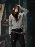 Leopard Print Layered Zip Up Hoodie 4