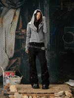 Leopard Print Layered Zip Up Hoodie 5