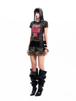 Leopard Print Letter Graphic T-Shirt 3