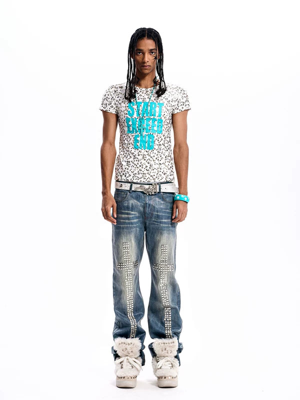 Leopard Print Letter Graphic T-Shirt 4