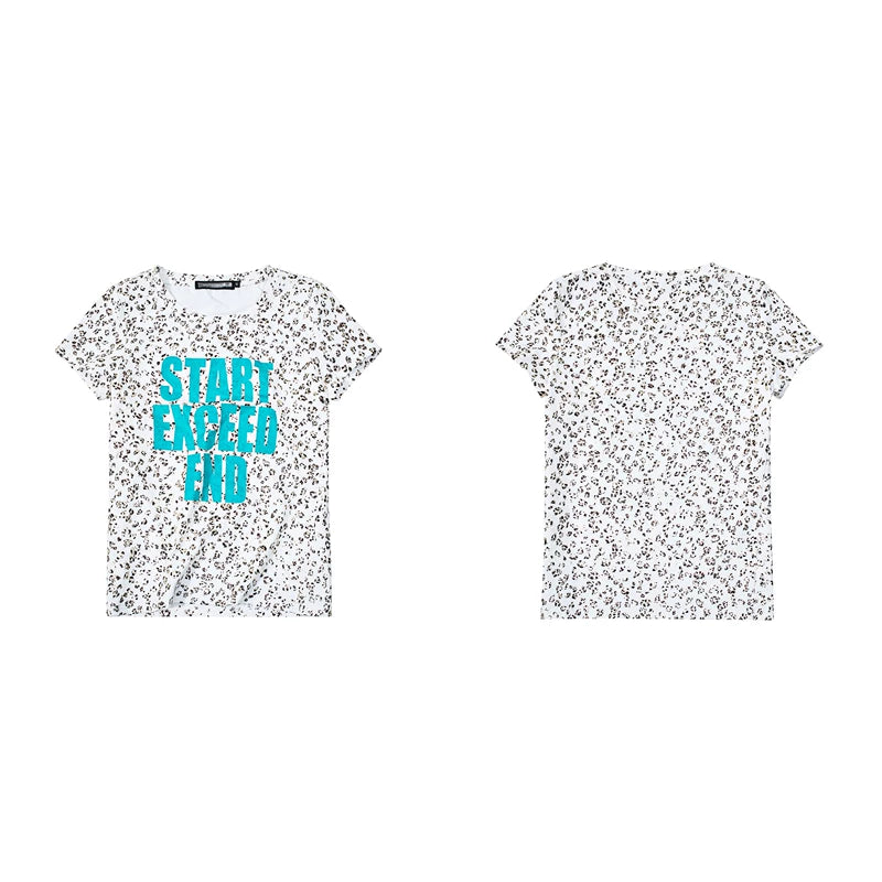 6100103764245,6100103764246,6100103764247,6100103764248, Leopard Print Letter Graphic T-Shirt
