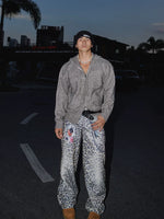Leopard Print Loose Fit Jeans Pants 5