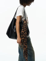 Leopard Print Patchwork Ribbon Scarf 4