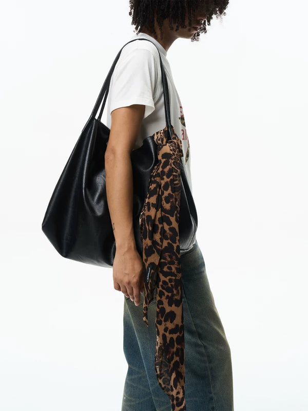 Leopard Print Patchwork Ribbon Scarf 4