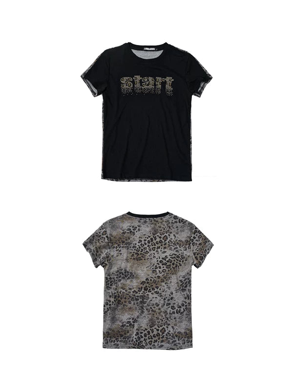 Leopard Print Patchwork Short-Sleeve T-Shirt 5