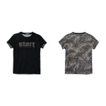 6266291870541,6266291870542,6266291870543,6266291870544, Leopard Print Patchwork Short-Sleeve T-Shirt