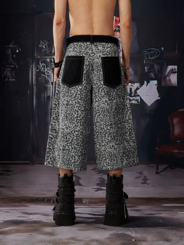 Leopard Print Patchwork Shorts 5