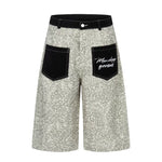 6074527556423,6074527556425,6074527556427,6074527556429,6074527556431, Leopard Print Patchwork Shorts
