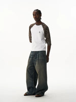 Leopard Print Raglan Three-Quarter Sleeve T-Shirt 3