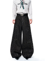 Leopard Print Rhinestone Wide-Leg Pants 3
