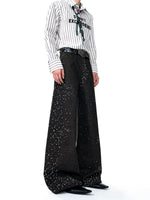 Leopard Print Rhinestone Wide-Leg Pants 4