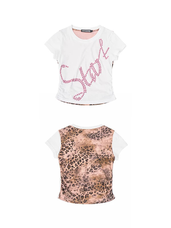 Leopard Print Slim Fit Cropped T-Shirt 4