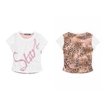 6093748352341,6093748352342,6093748352343,6093748352344, Leopard Print Slim Fit Cropped T-Shirt