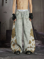 Leopard Print Studded Loose Fit Pants 1