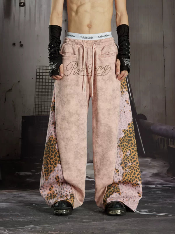 Leopard Print Studded Loose Fit Pants 2