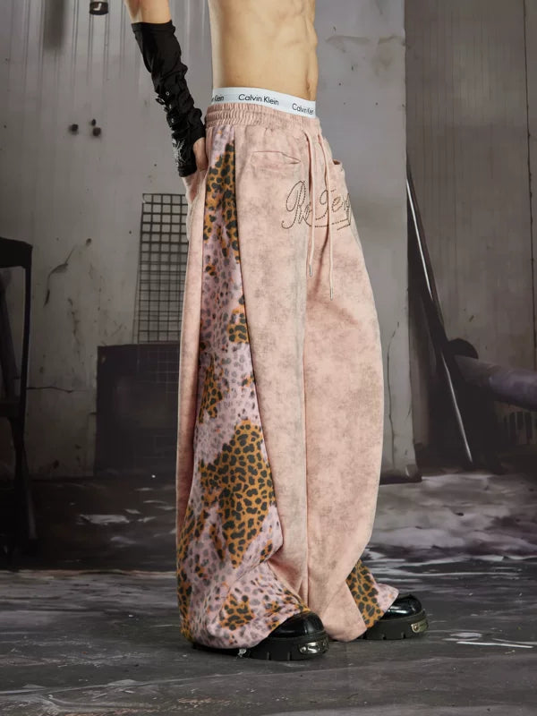 Leopard Print Studded Loose Fit Pants 3