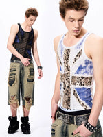 Leopard Print Union Jack Slim Vest 1