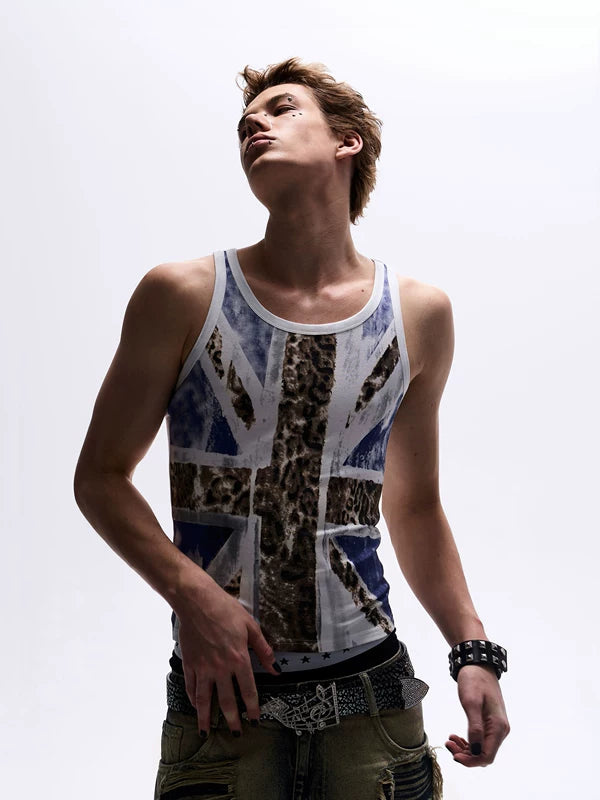 Leopard Print Union Jack Slim Vest 2