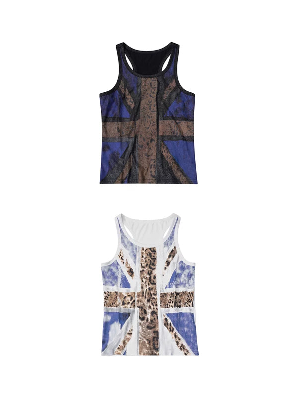Leopard Print Union Jack Slim Vest 5