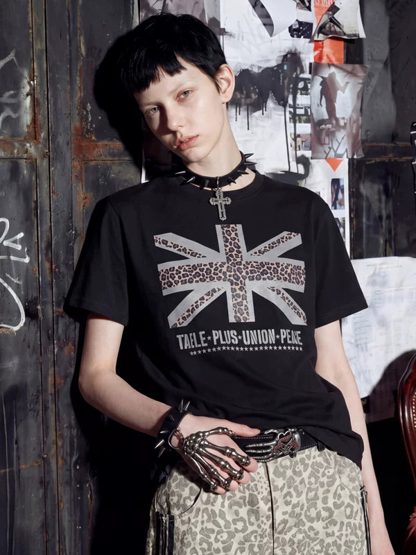 Leopard Print Union Jack T-Shirt 1