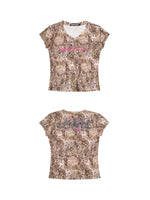 Leopard Print V-Neck Cropped T-Shirt 5