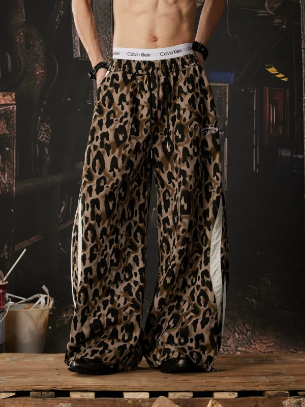 Leopard Print Wide Leg Casual Pants 2