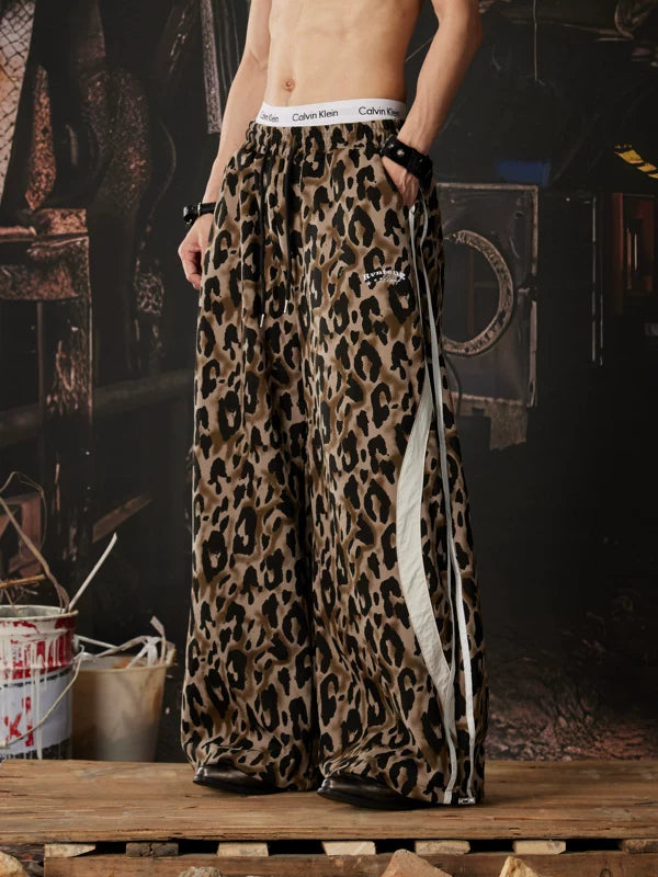 Leopard Print Wide Leg Casual Pants 3