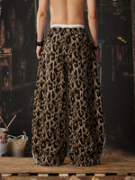 Leopard Print Wide Leg Casual Pants 5