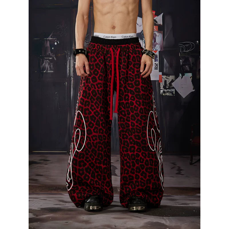6077689001043,6077689001044,6077689001045,6077689001046, Leopard Print Wide-Leg Pants