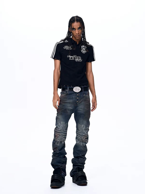 Letter Badge Print Short Sleeve Polo 4