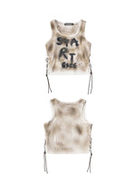 Letter Graffiti Slim Fit Crop Vest 5