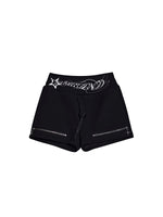 Letter Print Drawstring Zipper Detail Shorts 5