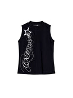 Letter Print Half-Zip Slim Fit Vest 5