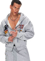 Letter Print Hooded Sweatshirt Shorts Set 3
