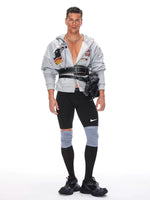Letter Print Hooded Sweatshirt Shorts Set 5