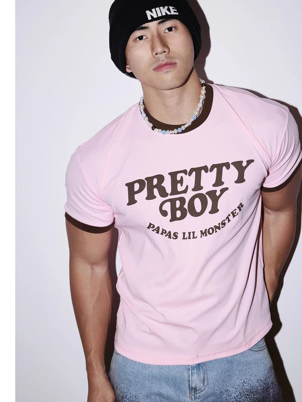 ,6228497178946,6228497178947,6228497178948, Letter Print Ringer T-Shirt