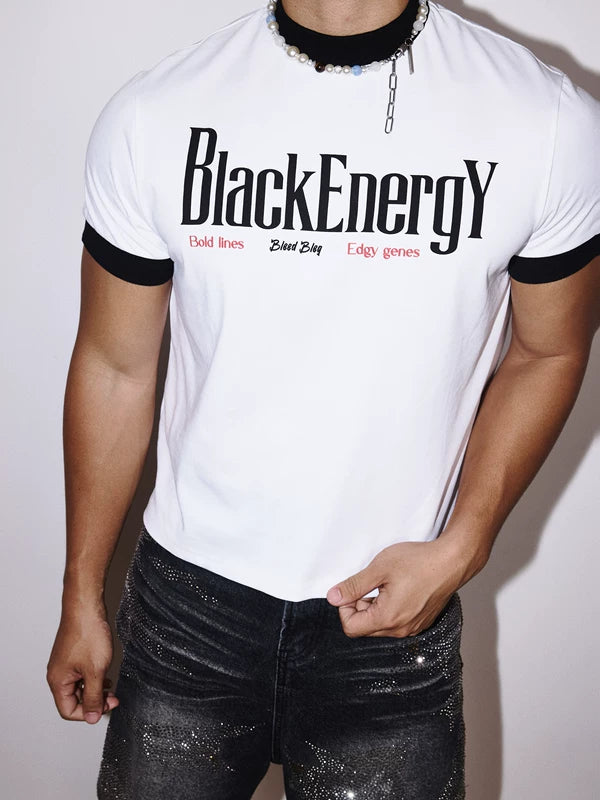 Letter Print Slim Fit T-Shirt 1