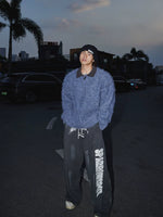 Letter Print Wide-Leg Casual Pants 5