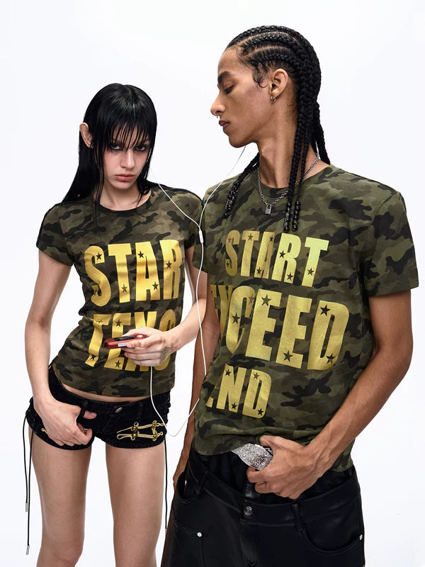 Lightweight Camouflage Graphic Fitted T-Shirt 1