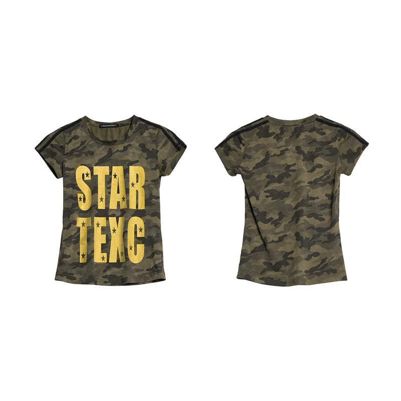 6226447438563,6226447438564,6226447438565,6226447438566, Lightweight Camouflage Graphic Fitted T-Shirt