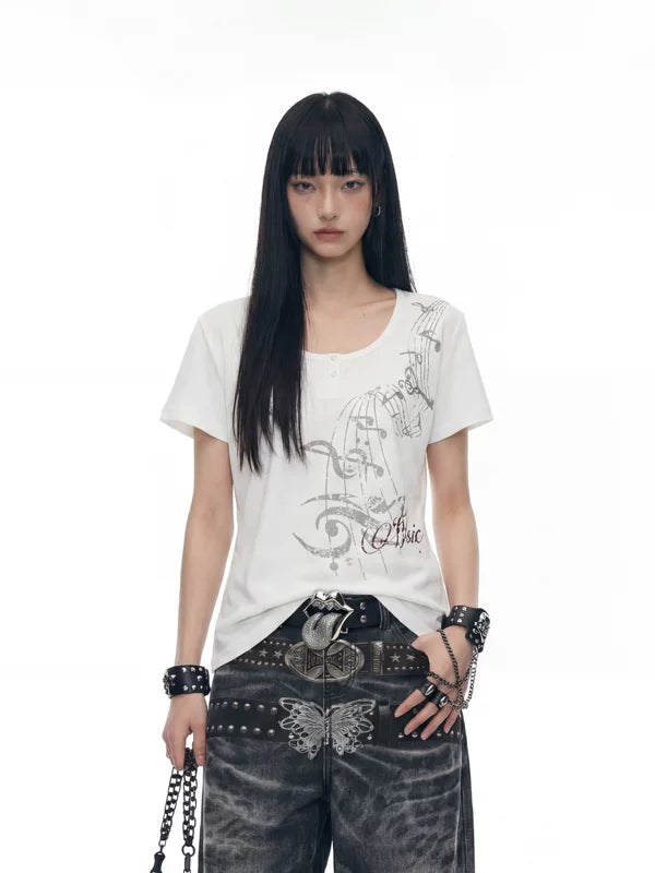 Lightweight Graphic Print Short Sleeve T-Shirt 2